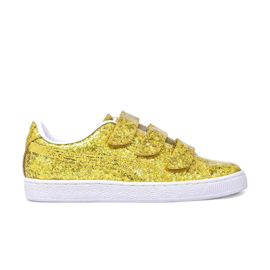 Women's Basket Strap Glitter Gold