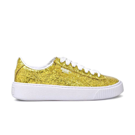 Women's Basket Platform Glitter Gold