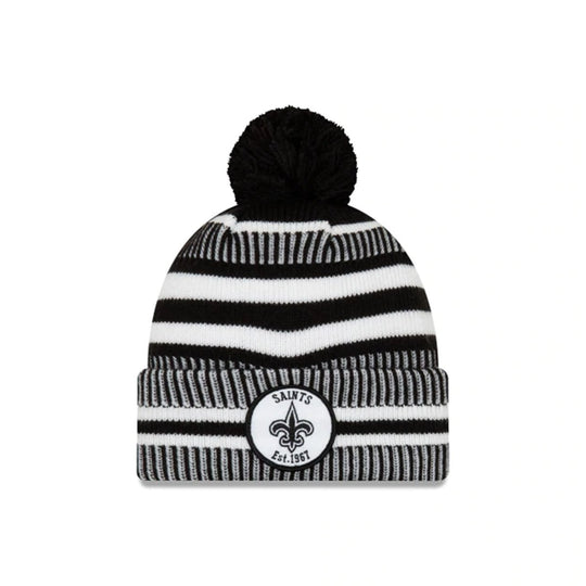 NEW ORLEANS SAINTS NFL SIDELINE HOME COLD WEATHER SPORT KNIT BLACK/WHITE