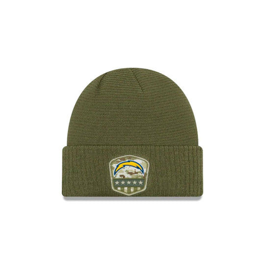 LOS ANGELES CHARGERS SALUTE TO SERVICE CUFF KNIT GREEN/YELLOW