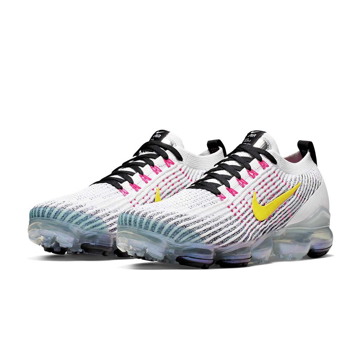 Nike White And Pink Vapormax Flyknit 3 Sneakers
