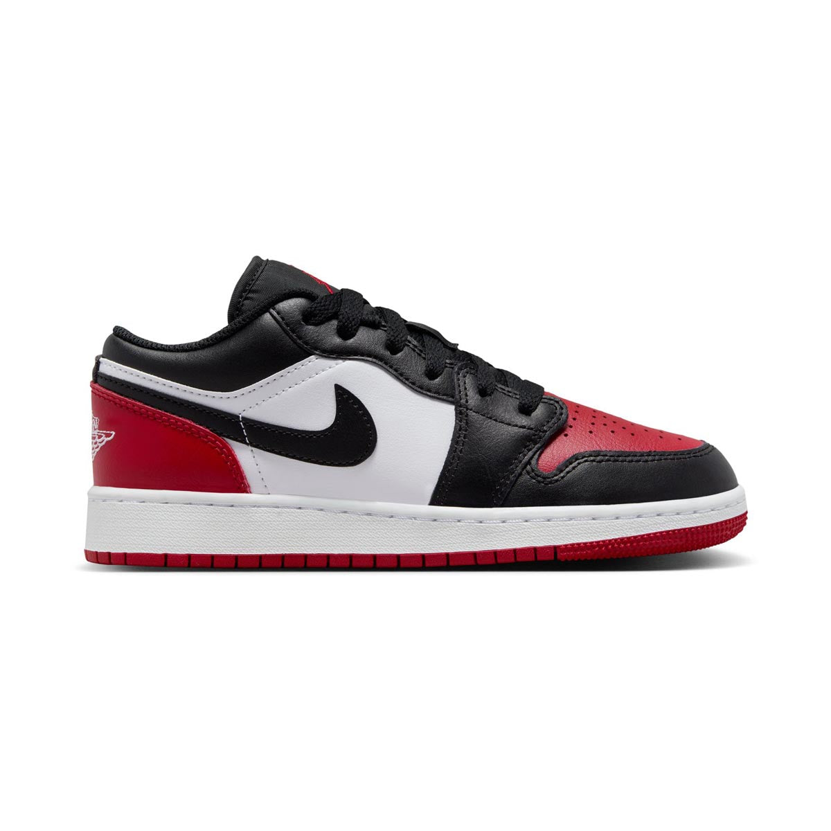 Air Jordan 1 Low 'Bred Toe 2.0' Big Kids' Shoes - BIG KIDS (3.5 - 7.0)