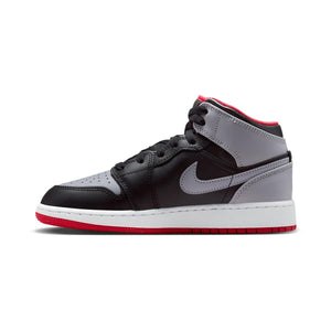 Air Jordan 1 Mid 'Bred Shadow' Big Kids' Shoes