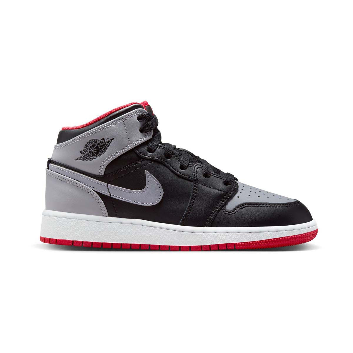 Air Jordan 1 Mid 'Bred Shadow' Big Kids' Shoes - 