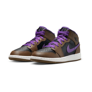 Air Jordan 1 Mid 'Purple Mocha' Big Kids' Shoes