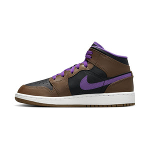 Air Jordan 1 Mid 'Purple Mocha' Big Kids' Shoes