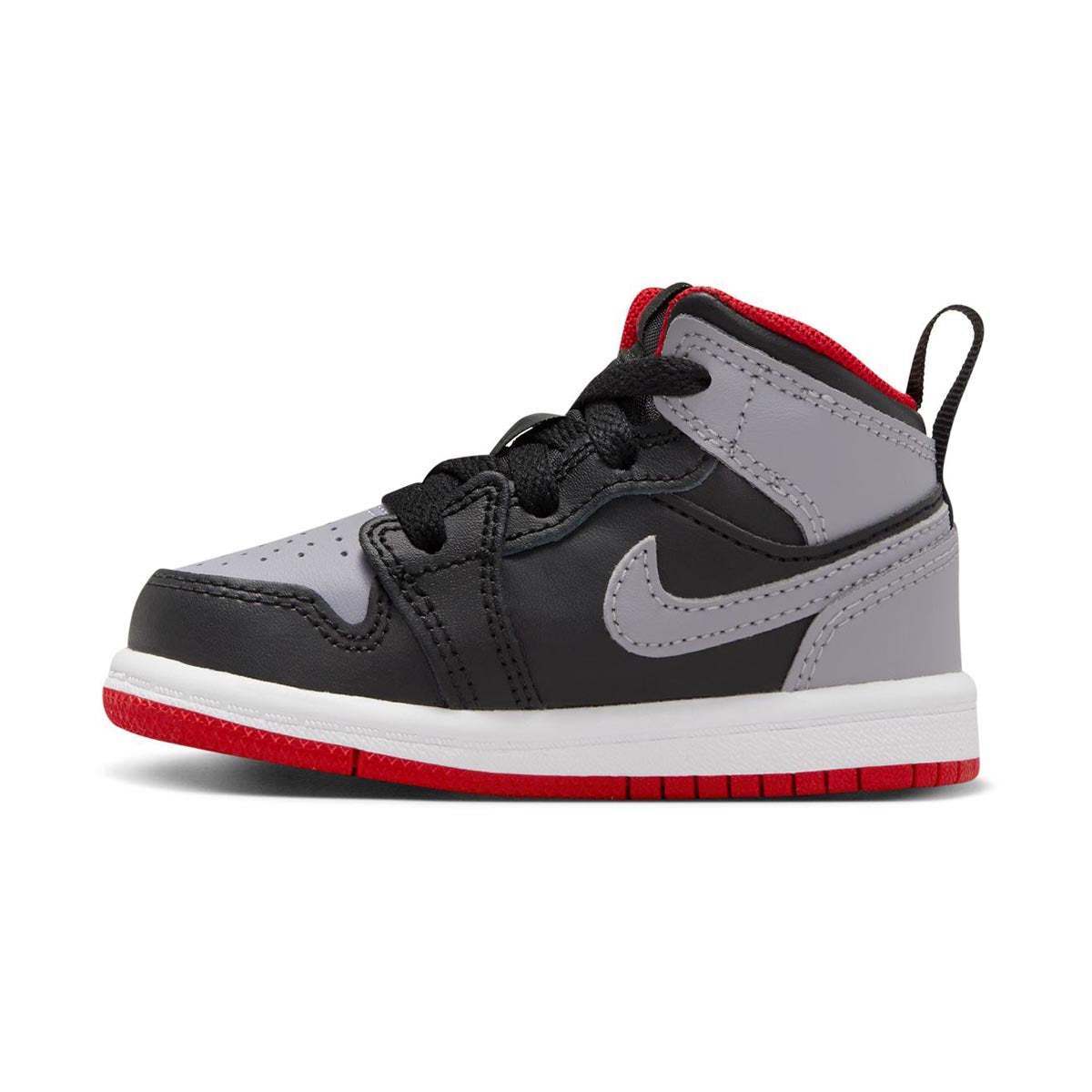 Jordan 1 Mid &#39;Bred Shadow&#39; Baby/Toddler Shoes