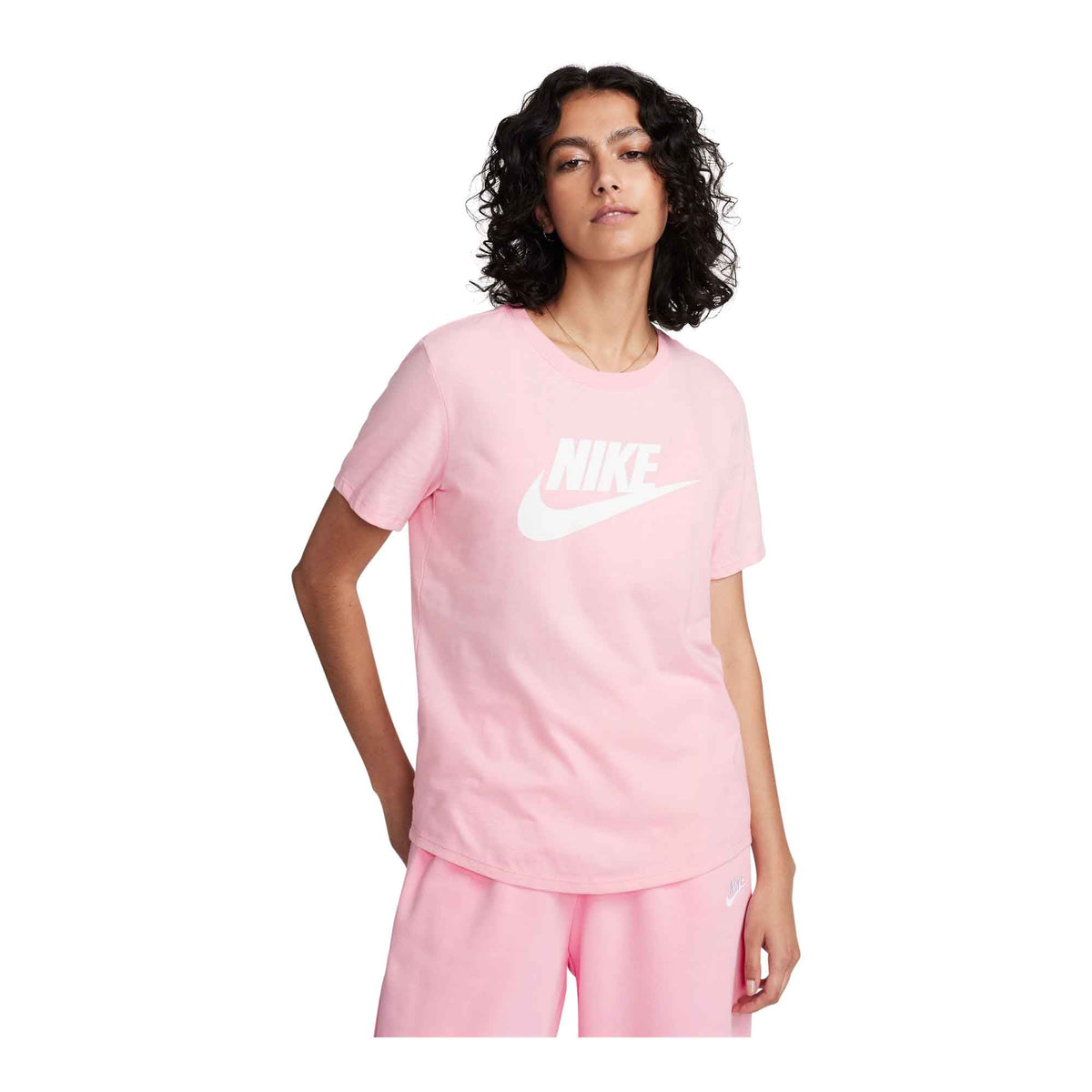 Nike Essential Icon Futura Tee Women's in Medium Soft Pink Size S | WSS