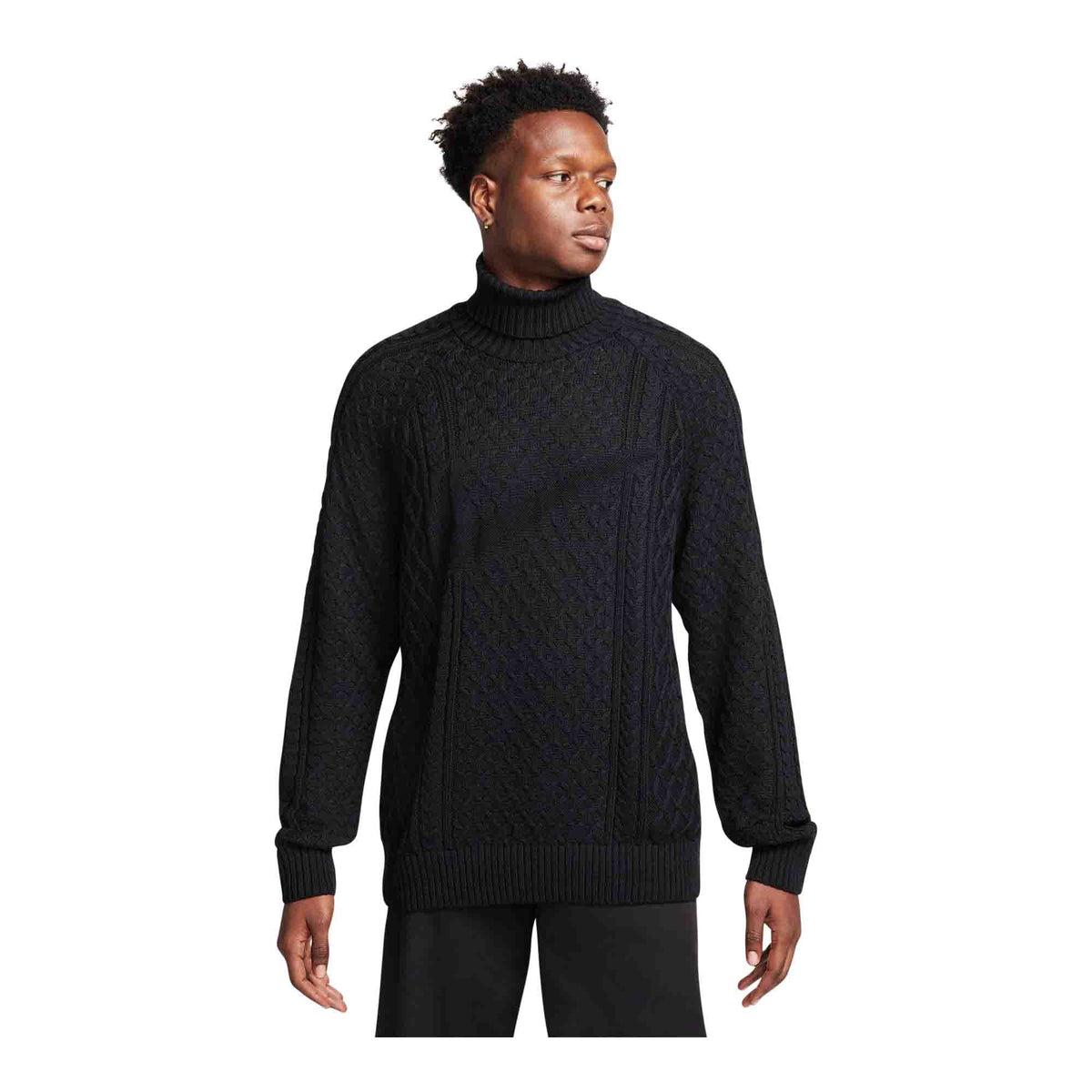 Nike Life Men&#39;s Cable Knit Turtleneck Sweater