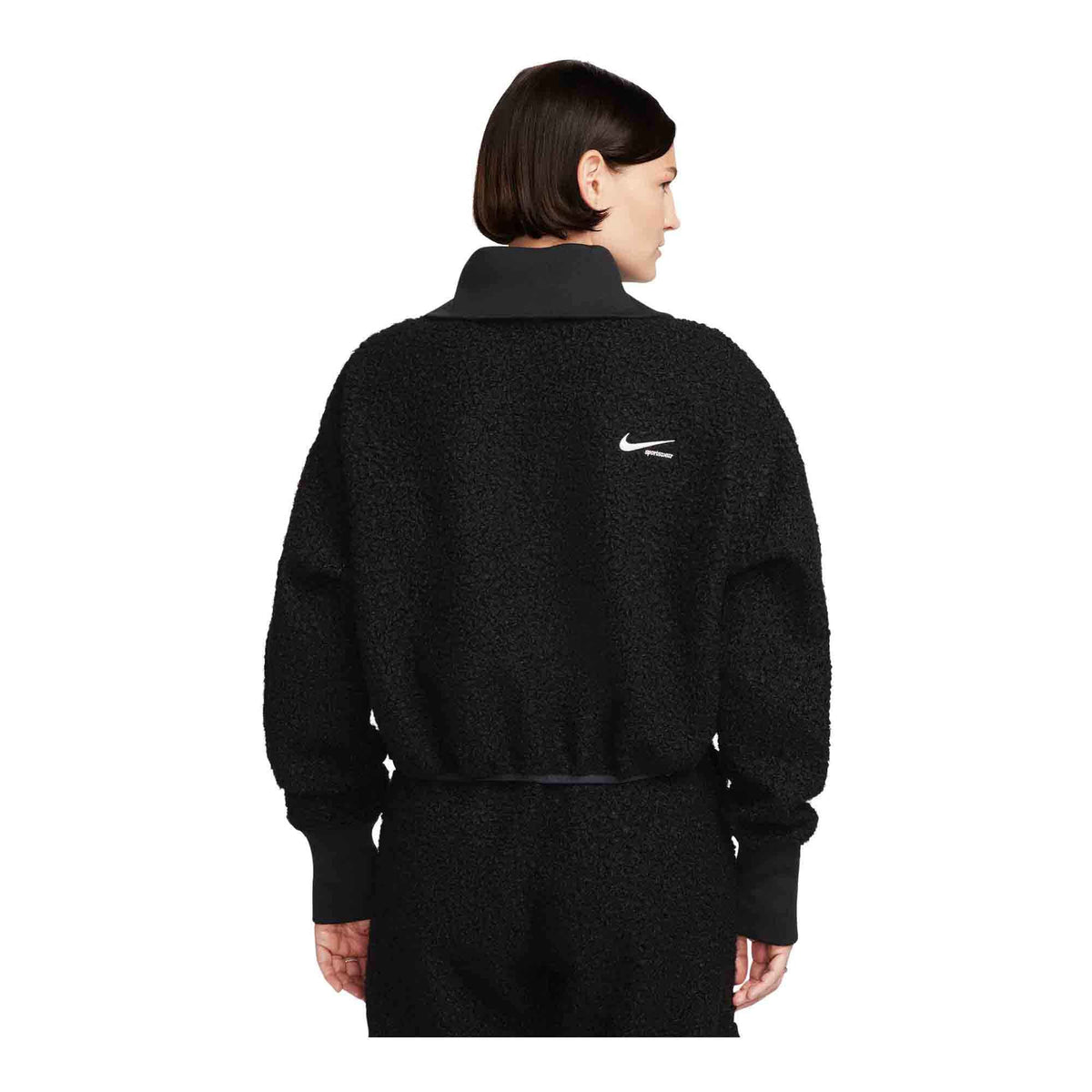 Nike Nike Sportswear Women's Logo High-Pile Jacket Black - BLACK/SAIL