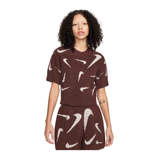 Nike Sportswear Phoenix Cozy Bouclé Women's Slim Cropped Knit Short-Sleeve Top