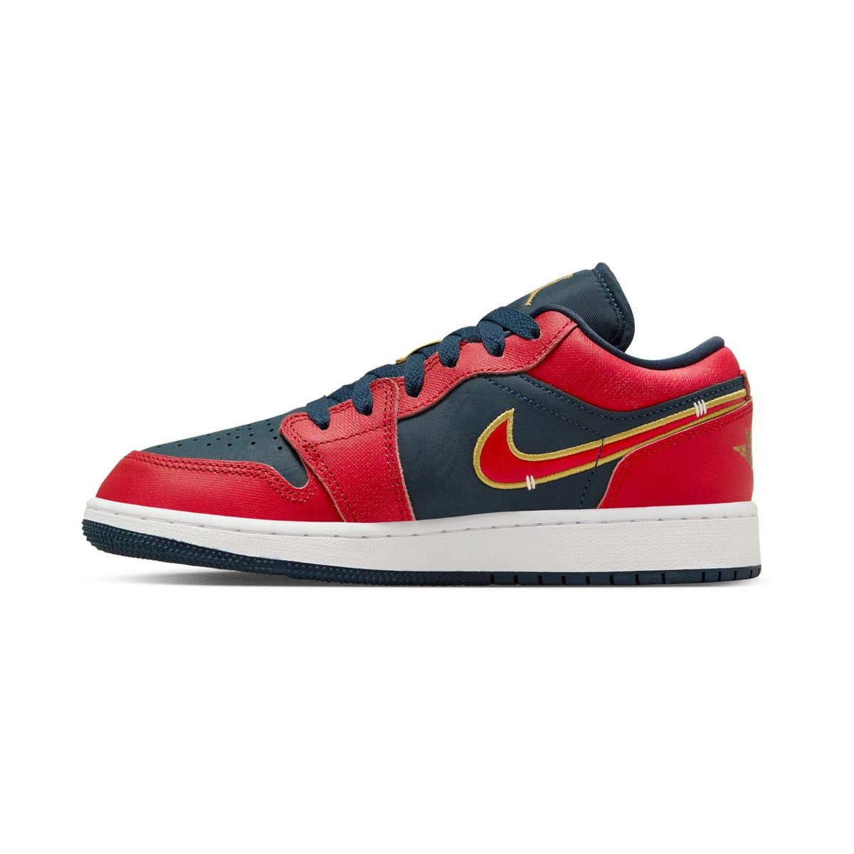 Nike gs jordan i 1 retro mid white deep royal blue white laser orange 554725-131 Big Kids' Shoes