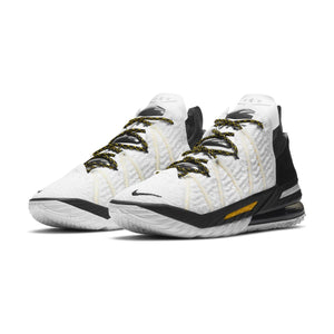 Men's LeBron 18 White/Black/Gold Basketball Shoe