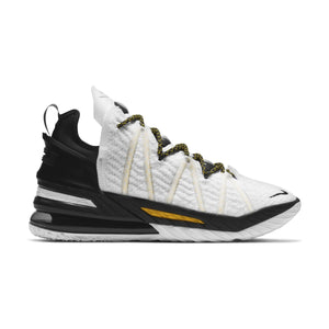 Men's LeBron 18 White/Black/Gold Basketball Shoe