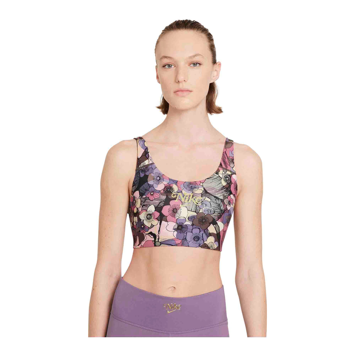 Nike Dri-FIT Swoosh Women&#39;s Medium-Support 1-Piece Pad Floral Sports Bra