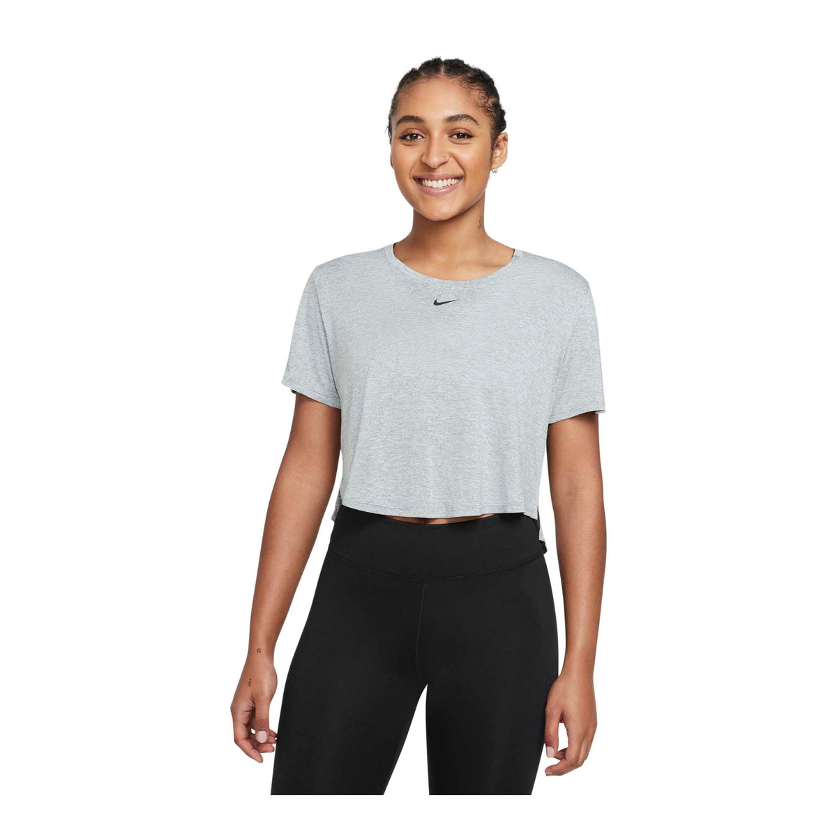 Nike Dri-FIT One Women&#39;s Standard Fit Short-Sleeve Cropped Top