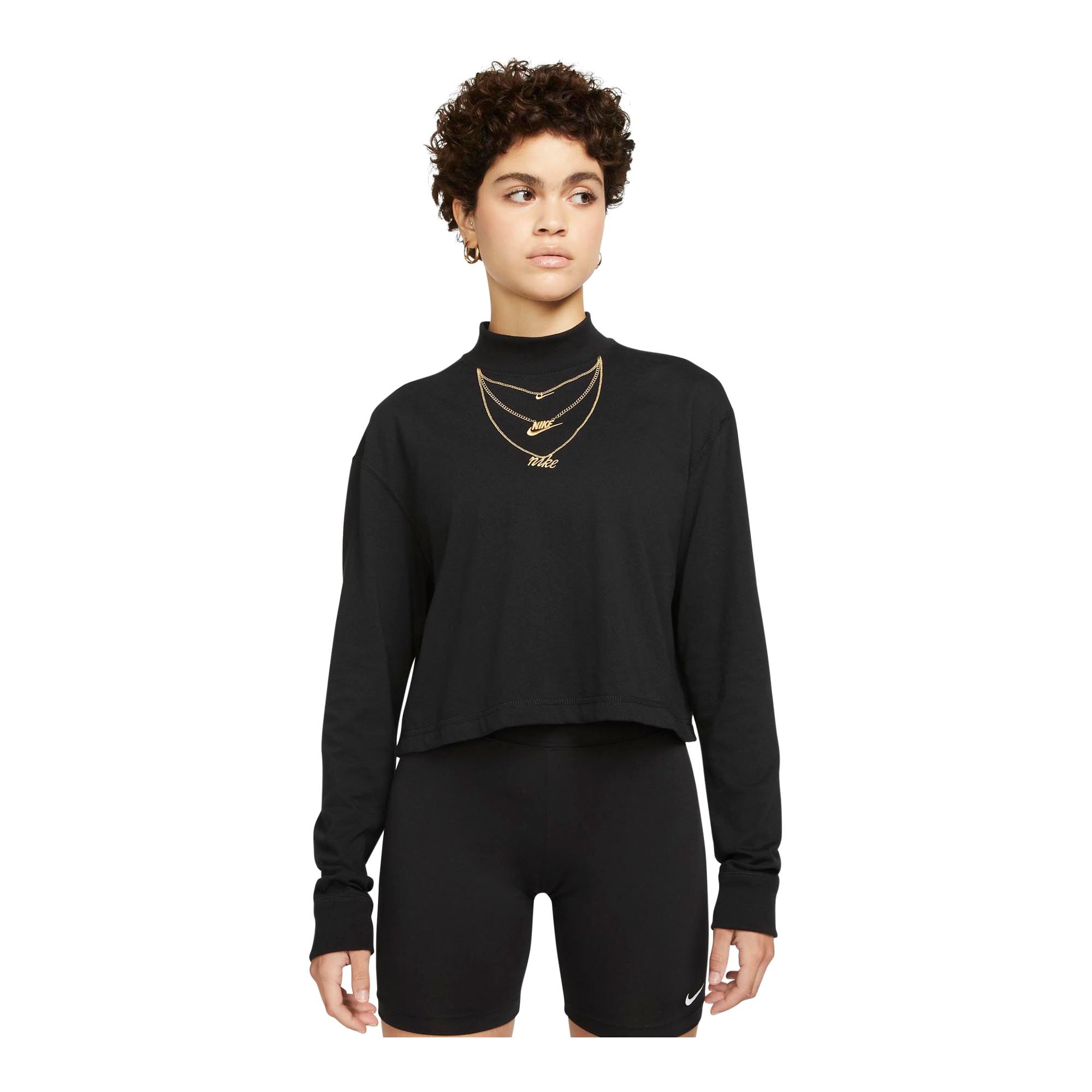 Nike Sportswear Womenâ€™s Long-Sleeve Mock Neck T-Shirt - T-Shirts