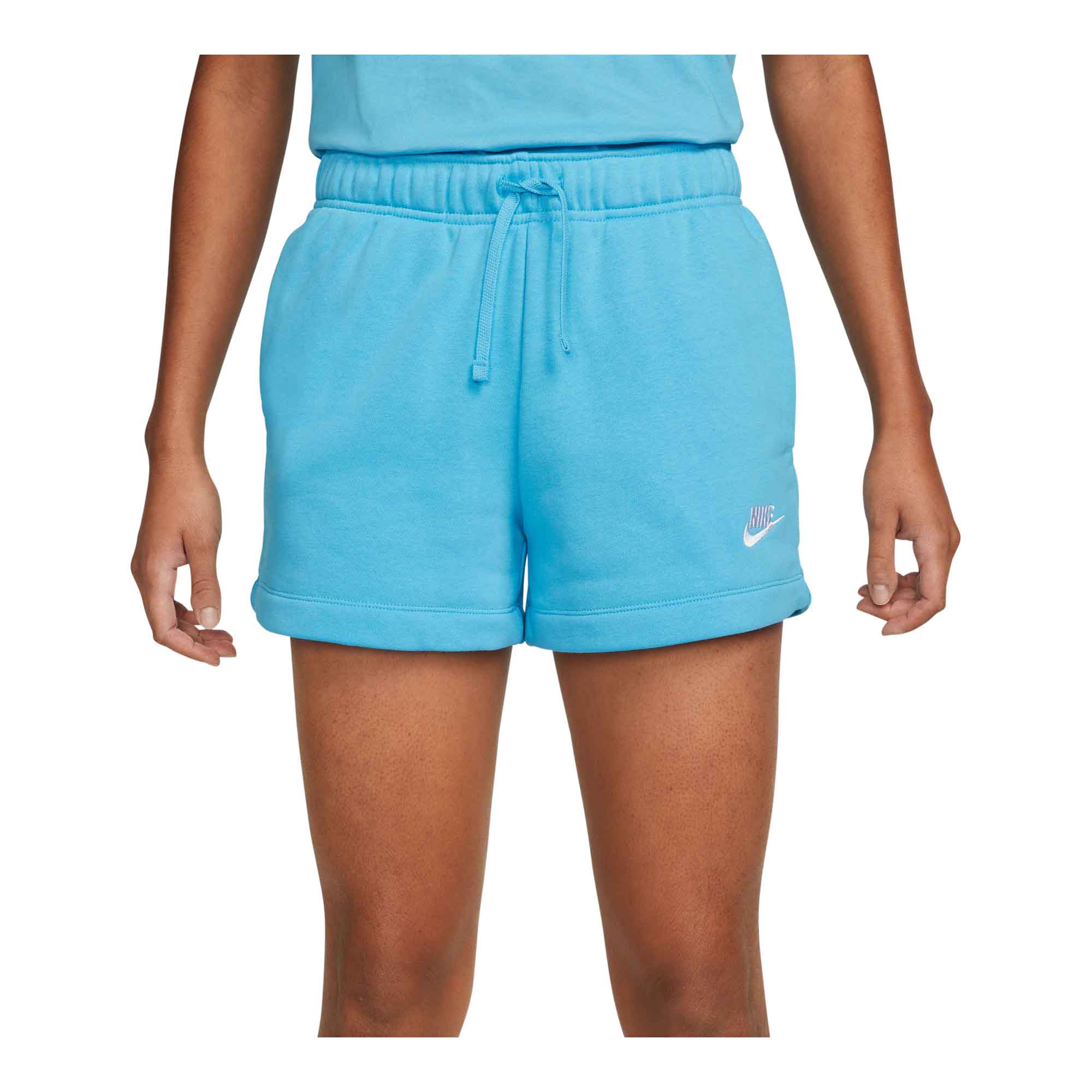 Nike Sportswear Club Fleece 'Blue' Women's Mid-Rise Shorts - WOMENS CLOTHING