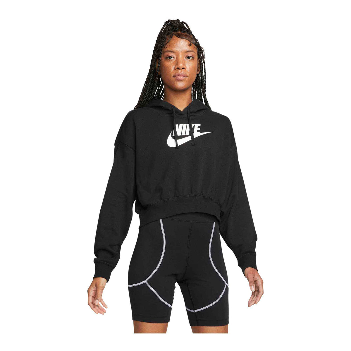 Nike Sportswear Club Fleece Women&#39;s Oversized Crop Graphic Hoodie