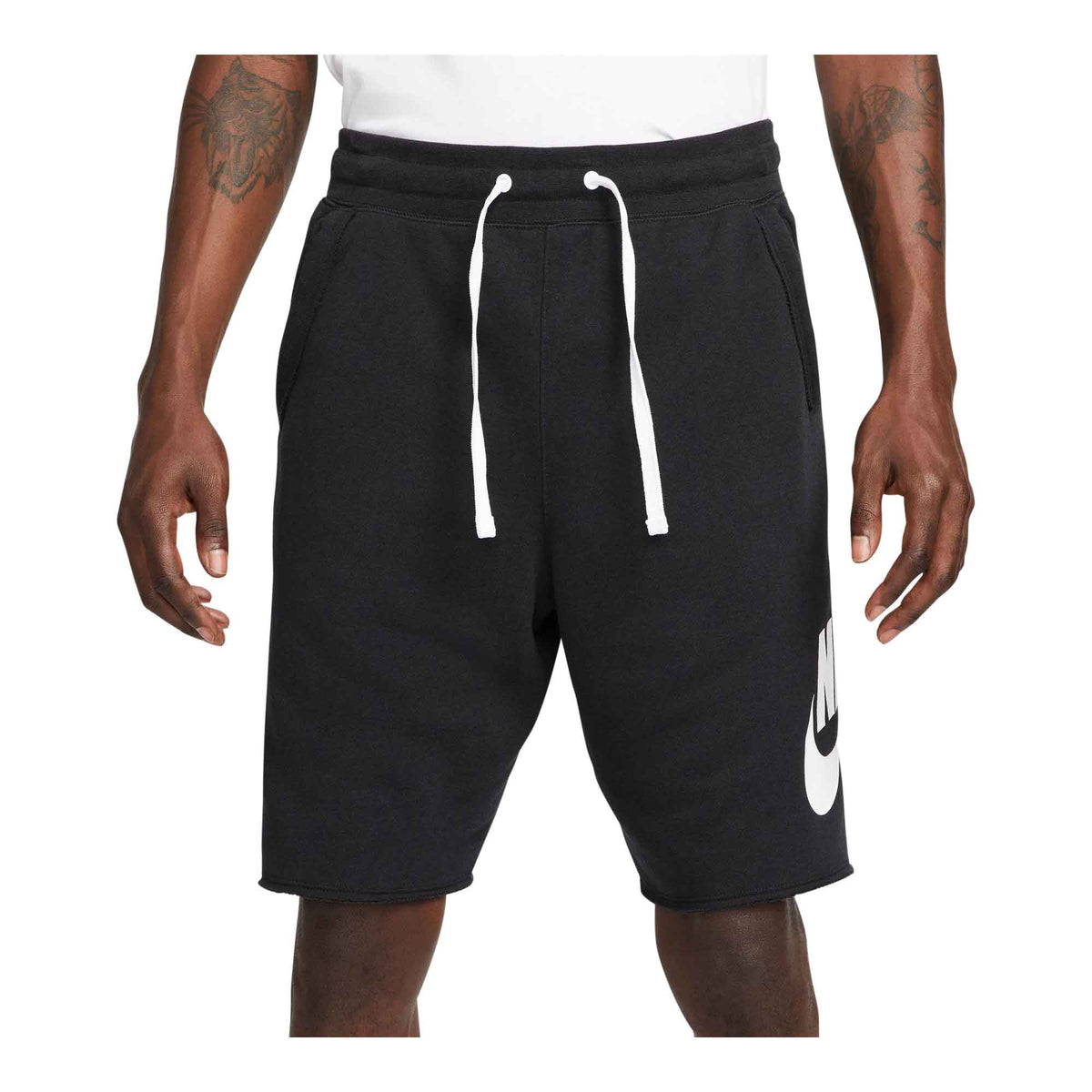 Nike Club Fleece French Terry Flow Shorts Black / White - White