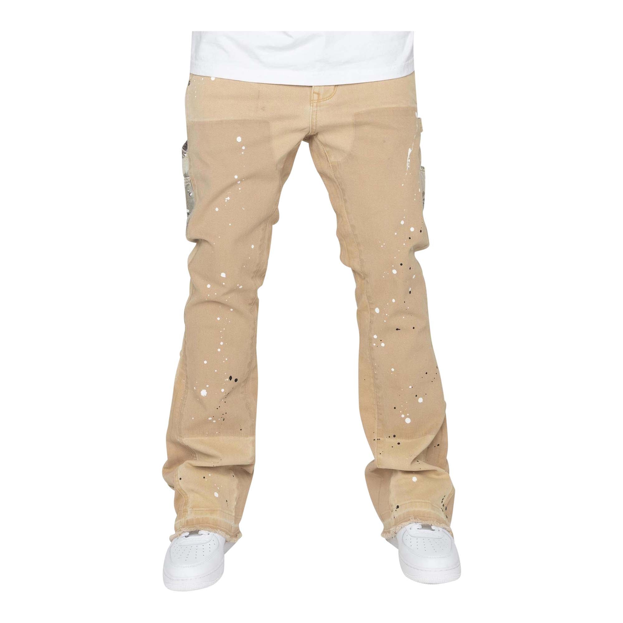 Camo Pocket Flare Khaki Pants - 