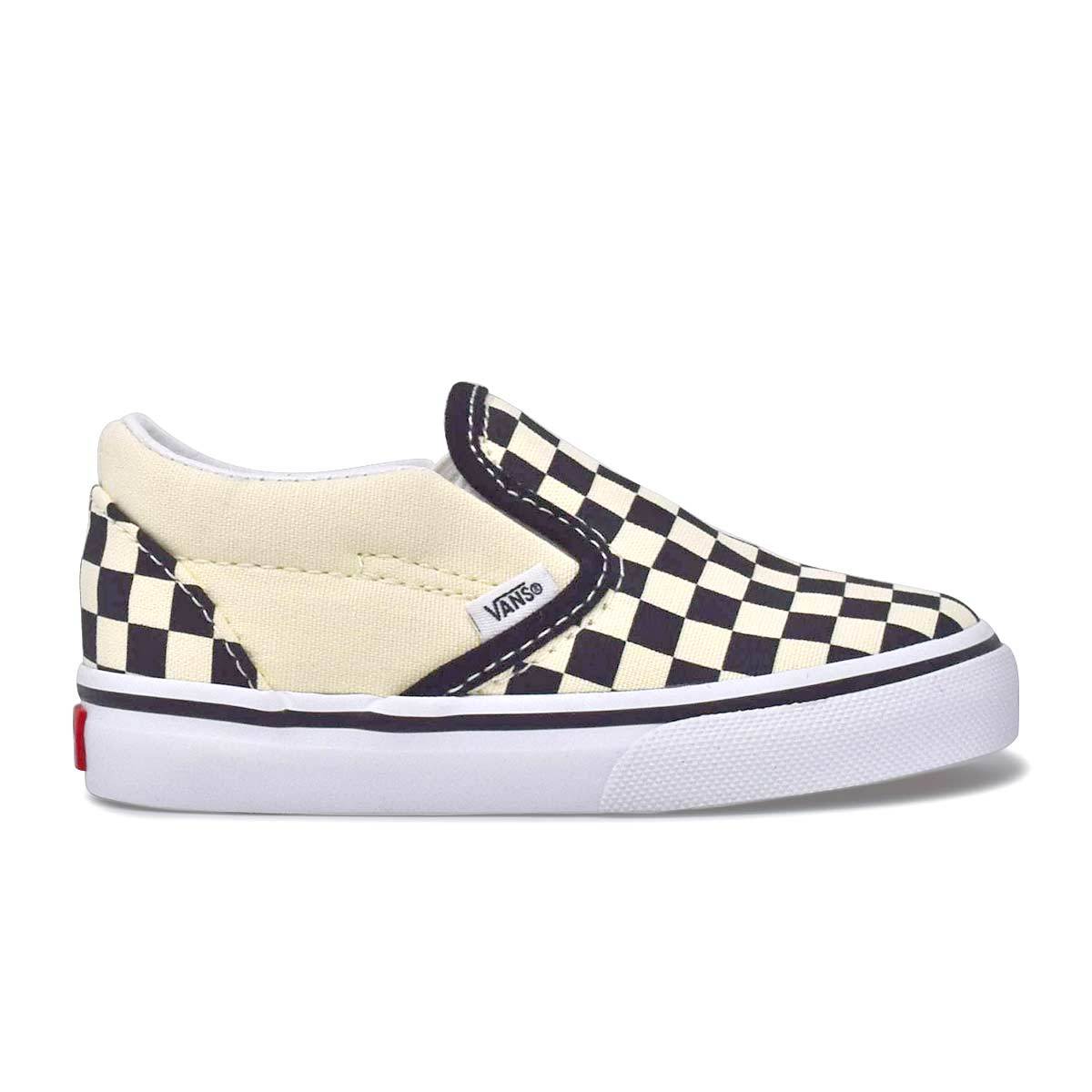 VANS Toddler Classic Slip On 'Black/White' Checkerboard Shoes - GIRLS