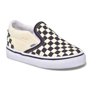 VANS Toddler Classic Slip On 'Black/White' Checkerboard Shoes