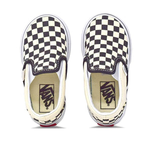 VANS Toddler Classic Slip On 'Black/White' Checkerboard Shoes