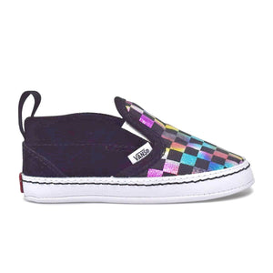 Infant Infant Checker Slip-On V Crib Shoes (0-1 year) Iridescent Checkerboard