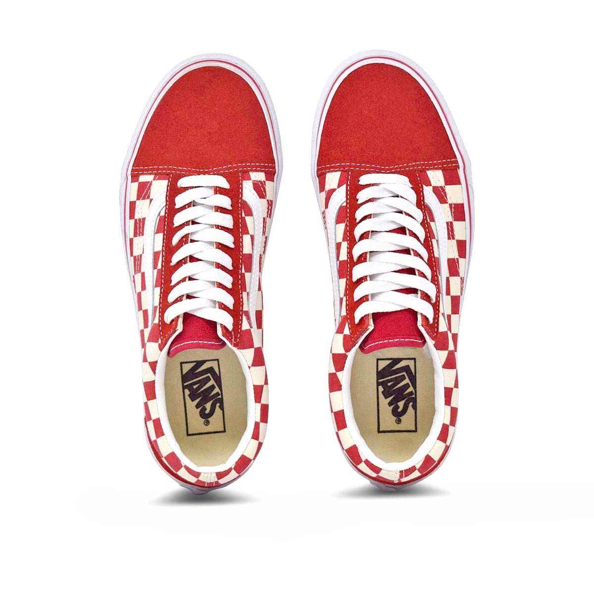 ankomst Optøjer Adgang Old Skool (Primary Check) Red/White | Millennium Shoes