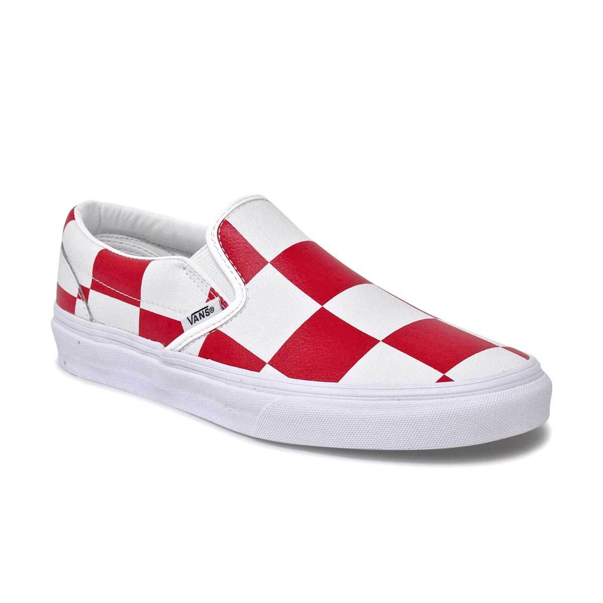 Leather Check Classic Slip-On White/Red